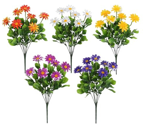Generico Fiori Finti Margherita - Mazzo Di Fiori Di Margherita Finti Realistici Con - Bouquet Realistico Per Interni Esterni Giardino Matrimoni Feste