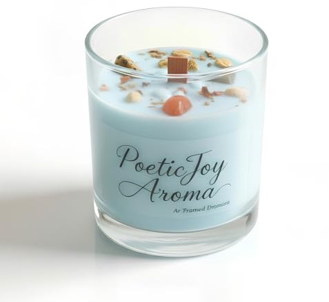 Colexy Candele Profumate, Candele Profumate in Vetro, Cera di Soia Naturale, Premium Profumata, Cera Decorazioni Aromatiche Candeles per Natale, Festa della Mamma, Anniversario (Campane blu)