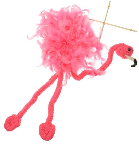 Uonlytech Interaktive Flamingo Marionette Puppe aus Plüsch Zugschnurpuppe für Erwachsene und Kinder Kreative Tiermarionette für Aufführungen Dekorative und Wiederverwendbare Puppenfigur