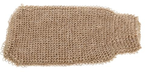 TOGEVAL Jute Exfoliating Glove Mitt for Men and Women, Efficient Scrubbing Bath Shower Gloves with Thumb Shape, Removes Dead Skin Cells and Debris, for Spa and Daily Bathing Use