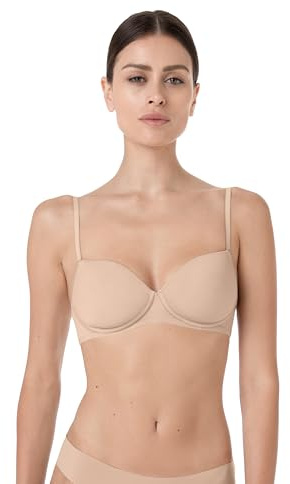 Lovable Reggiseno Imbottito Senza Ferretto e Coppe Traspiranti e Modellanti in Spacer in Microfibra | Balconcino Intimo Invisible Breeze Donna, Nudo Chiaro, 34 / 3A