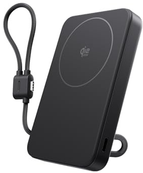 EcoFlow Qi2.2 Magsafe Powerbank 10000mAh 25W mit USB C 36W Kabel, Qi2.2-Zertifiziert Magnetische Power Bank Kabelloses Wireless Tragbares Ladegerät für iPhone 17/16/15 Pro Max, Schwarz