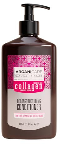Arganicare | Collagen Aufbau-Conditioner | Pflege für feines, brüchiges & geschädigtes Haar | Geschmeidigkeit & Glanz | 400 ml