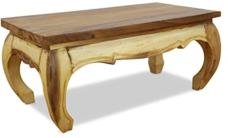 livasia Opiumtisch aus Massivholz – 80x40x35cm – Handgeschnitzter Beistelltisch Holz aus Thailand, Nachhaltig, Robust und Elegant, Ideal als Couchtisch für Wohn- und Esszimmer (Natur)