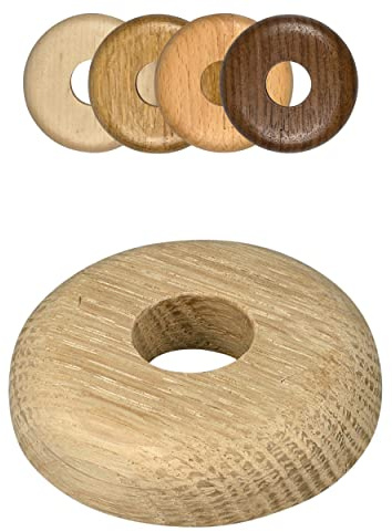 FUX 10 Stück Einzel Heizungsrohr Rosette - 15mm - 22mm - Rohrabdeckung | Echtholz Einzel-Rosette. Geeignet für Rohraußendurchmesser 15mm, Die Rosette kann mit einfacher Zusammensteck-Technik