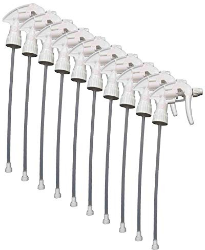 Trade Chemicals Chemical Resistant Trigger Spray Heads | 10 pack, White Industrial Sprays. 28mm neck