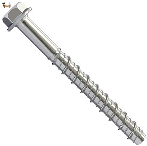 BricoLoco Tornillo anclaje para fijación directo en hormigón. No requiere taco. Autorroscante. Cabeza hexagonal. Acero cincado. (100, 7,8x80)
