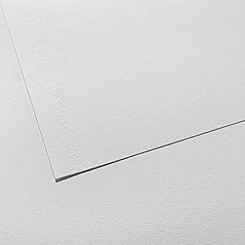CANSON C à grain, Weißes Zeichenpapier, Feine Körnung, 224gsm, 137.5lb, Bogen, A3-29,7x42cm, Naturweiß - C31002S010