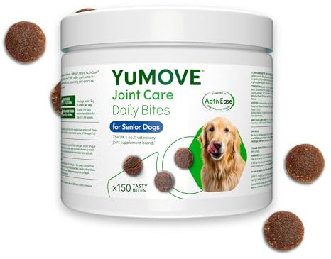 YuMOVE Senior Dog Joint Supplement, Daily Bites for Joint Care, High Strength Dog Hip and Joint Aid for Senior with Glucosamine, Chondroitin, Green Lipped Mussel, Aged 8+, 150 Chews