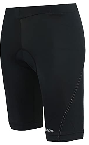 Airtracks Damen Fahrradhose Kurz Radhose Comfort Line Kurze MTB Radlerhose Mountainbike 3D Coolmax Gepolstert Atmungsaktiv Reflektoren S M L XL XXL 3XL 4XL - schwarz - XS