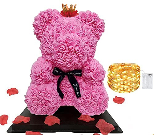GRINADA® Orso Di Rose 40 Cm Grande Orsacchiotto Di Fiori Teddy Bear Idea Regalo Per Fidanzata Compleanno Regali Anniversario Per Lei San Valentino