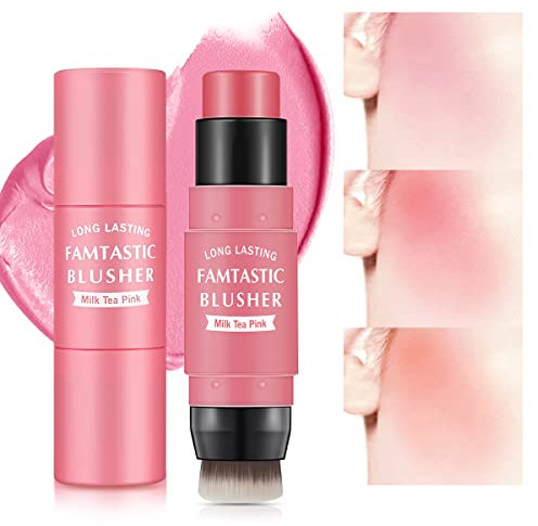 Lokfar Creme-Rouge für Wangen-Make-up, 2-in-1, zum Färben von Wangen, Augen und Lippen, Rouge für Wangen, Augen und Lippen, Rouge für Wangen-Make-up Co #01, Kirschrosa, 0,7 g (Packung