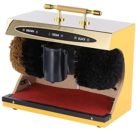 SXYKXYDL Cireuse à Chaussures électrique avec Brosse à Chaussures, dépoussiérage et Polissage, Double Brosse combinée, cireuse à Chaussures Automatique pour Hall d'hôtel ou Centre Commercial