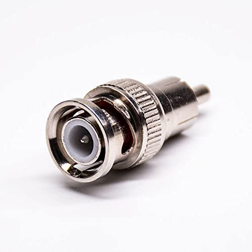 Elecbee BNC to RCA Adapter Male to Male Straight Twist on Coaxial Connector nickel plating
