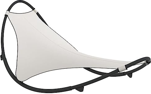 vidaXL Schaukelliege mit Rollen Schaukelstuhl Sonnenliege Gartenliege Liegestuhl Relaxliege Liege Camping Relaxstuhl Stahl Textilene Creme