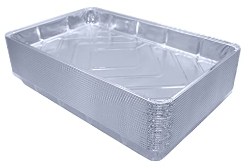 Sunrise Packaging Aluminium Foil Baking Tray [12” x 8”] Disposable, Recyclable, Reusable, Non-Stick, Washable, 20 Pack