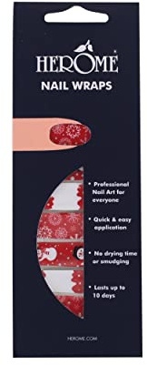 Herome Nail Wraps Feuille de 20 ongles autocollants: Whitelight - Autocollants Auto-Adhésifs Pour Ongles - Nail Art - 1 * 20 Nail Wraps