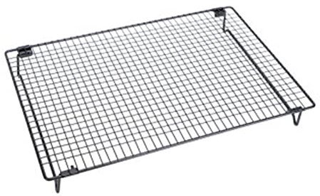 Tbkoly Oven Wire Racks Roasting Cooling Racks Baking Tray,Foldable Cake Drying Net Household Non-stick Cooling Rack 42.5X27.5X5CM Design(Color:Black,Size:42.5x27.5x5cm)