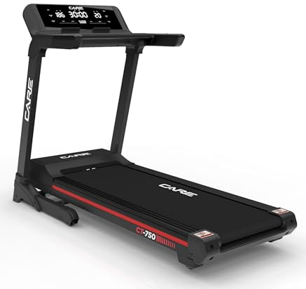 CARE FITNESS - Tapis de Course connecté Indoor CT750 - Jusqu'à 20 Km/h - Pliable - Application Kinomap - 50 programmes - 20 Niveaux d'inclinaison - Silencieux -Tapis de Marche électrique