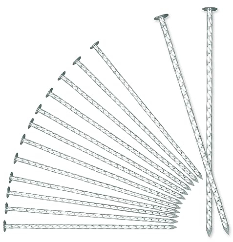 Anclaje en espiral antioxidante galvanizado, anclaje al suelo de acero, 200 mm de largo, diámetro de 5,2 mm, piquetas para fijación de vellón de jardín, césped artificial, valla y camping