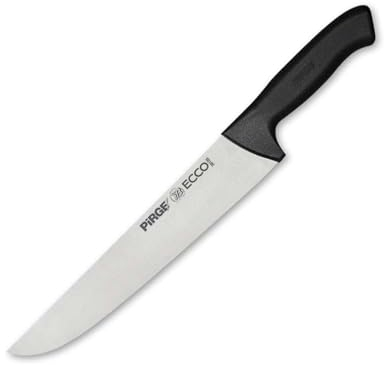 Pirge Ecco Coltello da macellaio professionale 25 cm Nero - Coltello da cucina professionale in acciaio inox - Ottimo coltello da macellaio affilato - Design ergonomico della maniglia in plastica