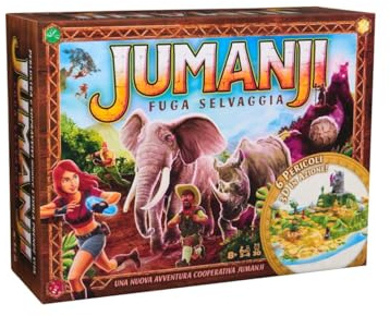 Editrice Giochi, Jumanji Fuga Selvaggia, Jumanji Il Gioco da Tavolo Cooperativo, Isola 3D, Giochi da Tavola di Avventura per Famiglie e Amici, da 2 a 4 Giocatori, 8+ Anni