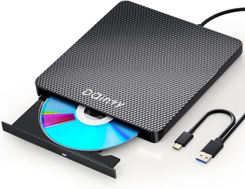 Dainty Unidad Blu ray externa BD reproductor de lectura/escritura portátil bluray quemador USB 3.0 y grabadora de DVD tipo C Bluray Drives compatibles con Win8/Win10/Win11