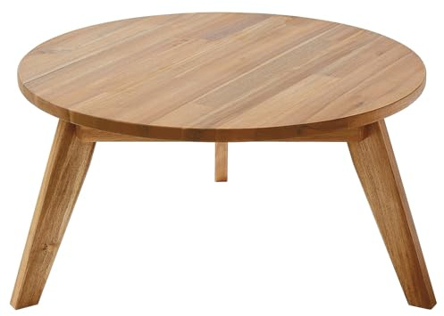 BUTLERS Beistelltisch Ø60cm Akazienholz -Rope Island- FSC-zertifizierter Massivholz Couchtisch | Wetterfester Loungetisch Balkontisch | kleine Balkonmöbel & Gartenmöbel