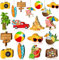 Adorno Madera Colgante Verano, 36pcs Decoración Colgante Madera, Adornos Arbol, Decoración Hawaiana, con una Cuerda, Verano de Festivales Tropicales de Hawai (Playa)