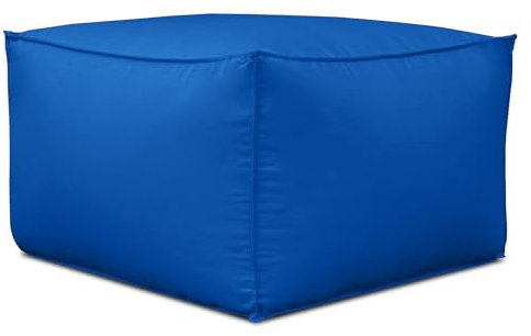 Deshome - Sitzhocker Sitzpouf Outdoor Pouf 80x80x50 cm mit abnehmbarem Bezug für den Garten: Sitzsack mit Füllung, Design Bean Bag Chair Light Pouf Blau