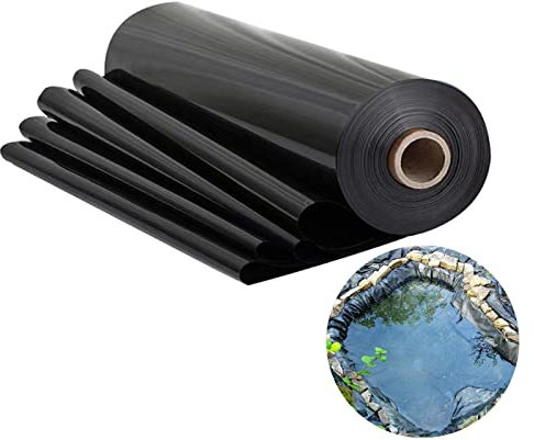 ATCHRES Schwarz Teichfolien Gartenteichfolie Flexibel Teichfolie Gummi Teich Folie Abriebfestigkeit Dachfolie Gummi Teich Folie Für KoiFür Fischteiche Wasserfall (Size : 6x10