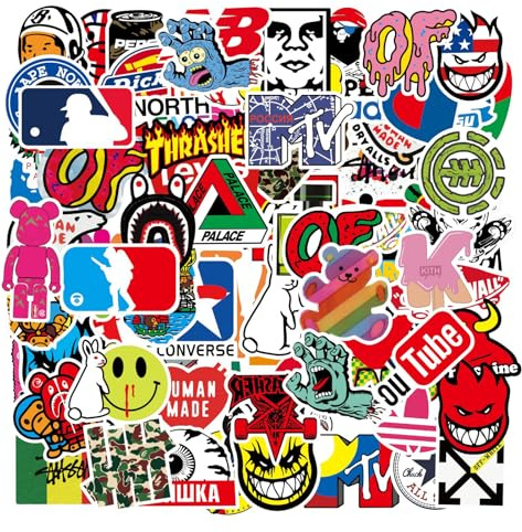 101pcs Non-Repeat Skateboard Stickers Waterproof Vinyl Sticker for Adults | Scooter Helmet Stickers for Teens Kids for Laptop Computer Skateboard Bicycle Helmet Luggage Decal Graffiti Patches Sticker