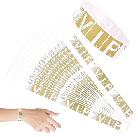 100 PCS VIP Wristbands,Wristbands for Events,Festivals Party Events,Paper Wristbands for Events,Wrist Bands for Event,Event Wristband Supplies for Birthday Parties,Concerts,Parties,Wusiness Events