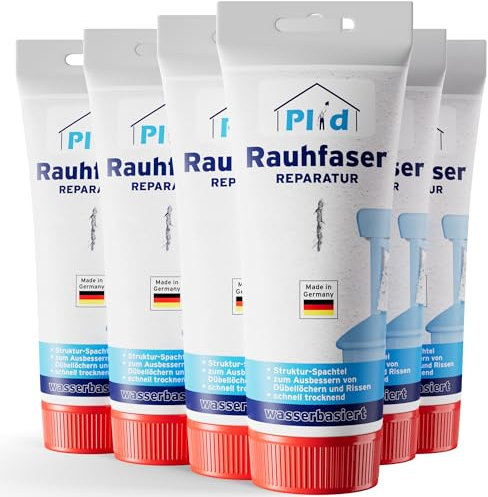 Plid® spatelmassa vit inre 1,98 kg/råfiber reparation, fyllning av borrhål – lösningsmedelsfri, snabbtorkande, lätt att bearbeta, applicera färdig spatel direkt från röret och modellera