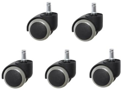 LIUCHUCHU Castor Wheels 5 Pcs/Lot 10mm/11mm 2 Inch Circlip/Screw Pu Office Chair Caster Large Class Universal Wheel Silent Casters Wheels(Circlip-Gray-10mm)