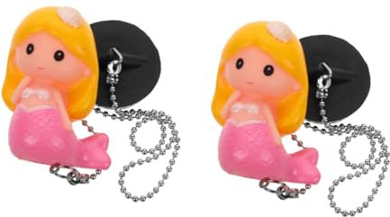 DIYEAH 2 Stück Meerjungfrau Badewannenstöpsel Badewannenstopper Badewannenstöpsel Waschbeckenstöpsel Kette Ablauf Badewannen Stopper Badezimmer Und Stöpsel Babywanne