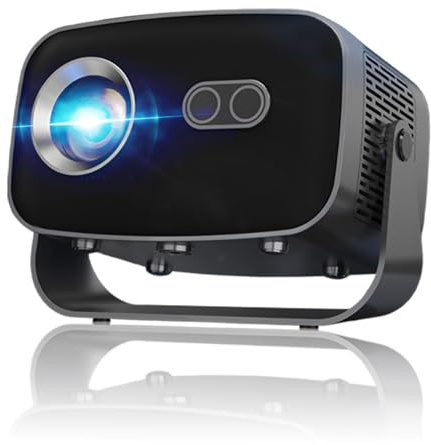 LONAISCI Projecteur intelligent avec WiFi et Bluetooth, support 4K, mise au point électrique automatique Keystone 360°, projecteur portable compatible avec smartphone, PC, ordinateur portable Android