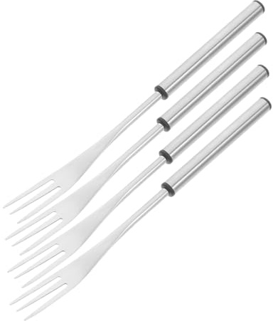 EXHUMKY 4stücke Teiliges Fonduegabel Edelstahl Mit Zacken Hitzebeständigem Griff Vielseitig Nutzbar Für Käse- Schokoladenfondue Bbq Und Eis Robuster Fonduebesteck Für Familie Und Festlichk