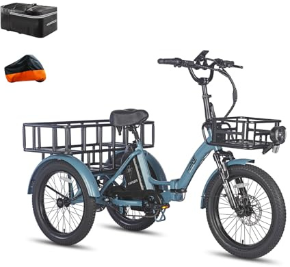 Fafrees F20 Mate 2025 Elektro-Dreirad | Klappbar, 48V 18.2Ah Akku, 65Nm Motor | 20×3.0 Allwetterreifen, 150kg Lastenfähigkeit, Senioren-E-Bike