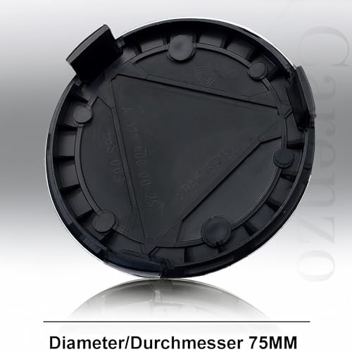 4 Stück 75mm Nabendeckel Kompatibel mit originalen Leichtmetallfelgen, Radnabenkappen Felgendeckel Felgenkappen Wheel Caps Radnabenabdeckung (Schwarz 75mm)