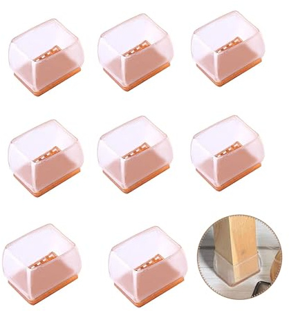 Coprigambe per Sedia in Silicone con Feltro, Protezioni Elastiche Antigraffio per Gambe di Mobili, Adatte a Pavimenti in Legno, Laminato e Piastrelle, Set di 8 Pezzi, Universali e Durevoli