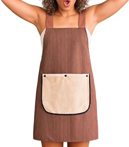 de Cuisine,Robe Avec Serviette Détachable Lavable En Machine,Tablier de Chef pour la Cuisine | Pour Pâtisserie, Chef, Fille, Art, Café, Jardinage, Maison, Intérieur, Extérieur, Barbecue, Grillade