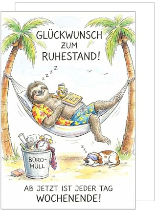 Edition Seidel Premium XXL Maxi Glückwunschkarte zum Ruhestand mit Umschlag Format DIN A4. Ruhestandskarte Karte Grußkarte Spruch Pension Rente Alles Gute Tschüss Kollegen Mann Frau Humor (A4-R1010)