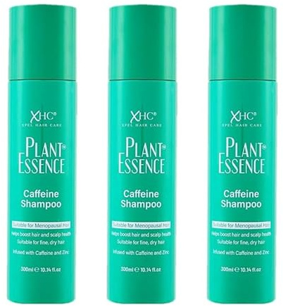 Plant Essence Caffeine Shampoo 300ml (3‑Pack) - for Fine or Thinning Hair, Thickening Formula with Caffeine & Zinc - Exclusive AG Total Health Bundle