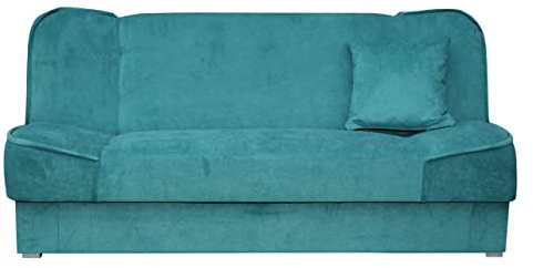Schlafsofa Gemini mit Bettkasten, 3 Sitzer Sofa, Couch mit Schlaffunktion, Bettsofa Schlafsofa Polstersofa Farbauswahl Couchgarnitur (Orinoco 85)