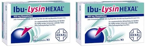 IbuLysin Spar-Set 2x50Tabletten zur Behandlung von leichten bis mäßigen Schmerzen (Kopfschmerzen, Gliederschmerzen, Regelschmerzen, etc) und/oder Fieber