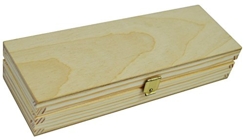 Unlackiertes Federmäppchen aus Holz für Schreibwaren, Decoupage/P01