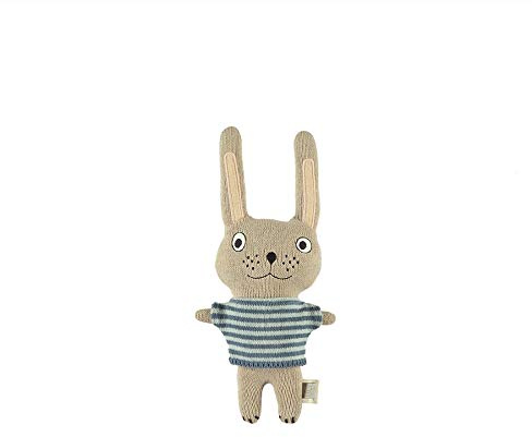 OyOy Mini Darling Cushion Baby Felix Rabbit Stofftier Hase - Süßes Baby Kinder Kissen Kuschelkissen und Schmusekissen - Baumwolle 32x14x8 cm