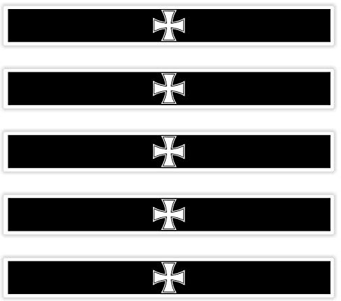 FanShirts4u 5 x Aufkleber Ritter Kreuz/EISERNE Kreuz - schwarz - f. KFZ Auto Motorrad Boot Flagge Fahne