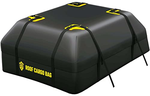 ToolGuards Car Top Carrier Roof Bag + Protective Mat - 100% Waterproof & Coated Zippers 20 Cubic ft - for Cars with or Without Racks